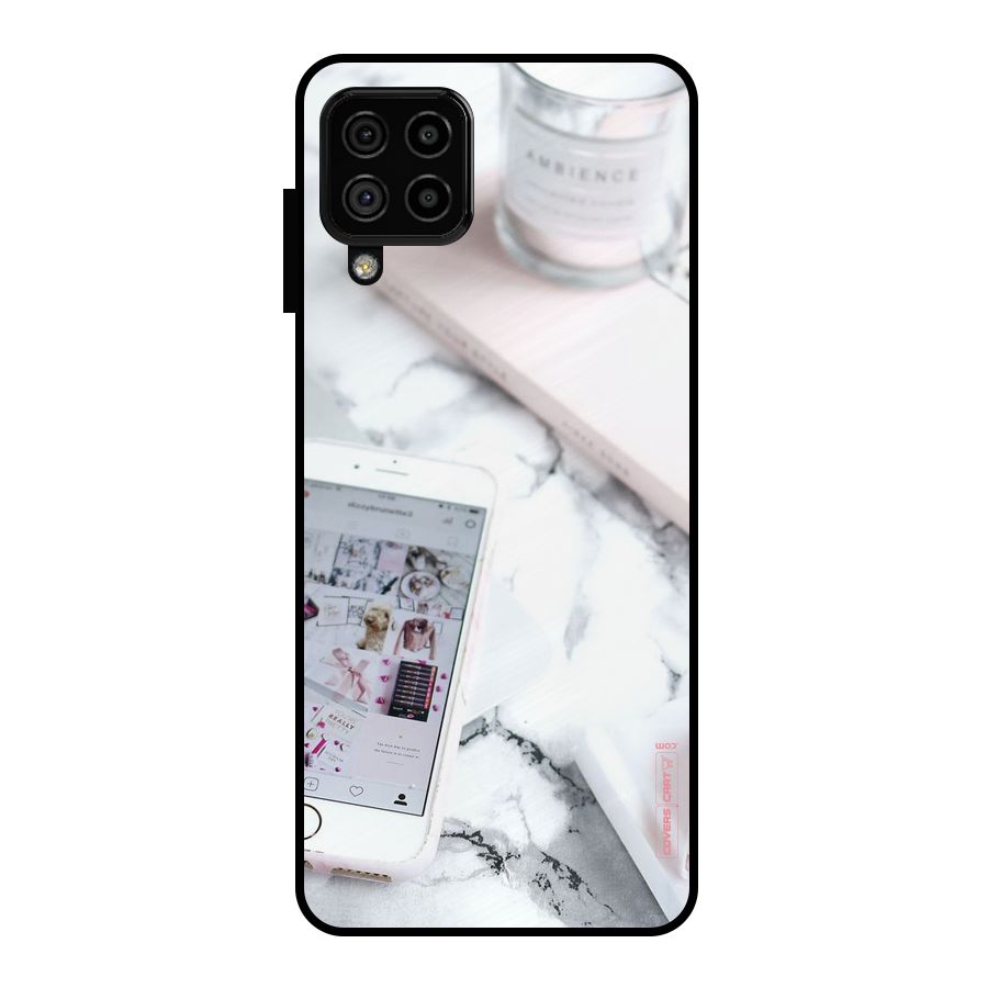 Make Up And Phone Metal Back Case for Galaxy A22 4G