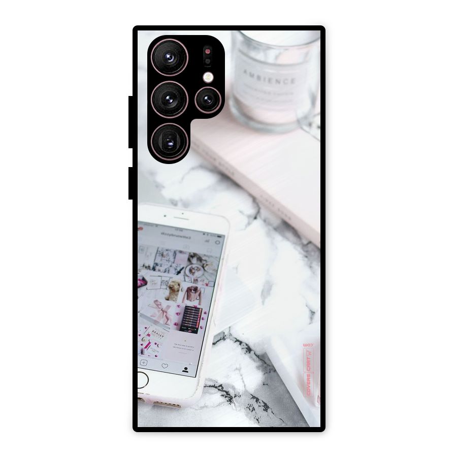 Make Up And Phone Metal Back Case for Galaxy S22 Ultra 5G