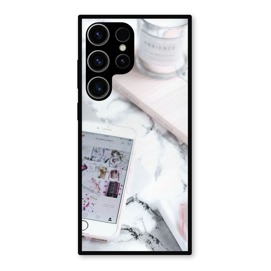 Make Up And Phone Metal Back Case for Galaxy S23 Ultra