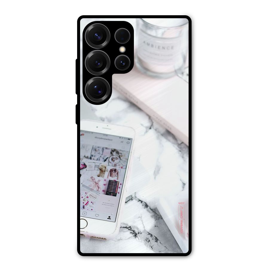 Make Up And Phone Metal Back Case for Galaxy S25 Ultra