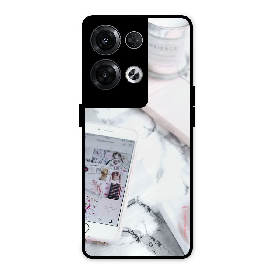Make Up And Phone Metal Back Case for Oppo Reno8 Pro 5G