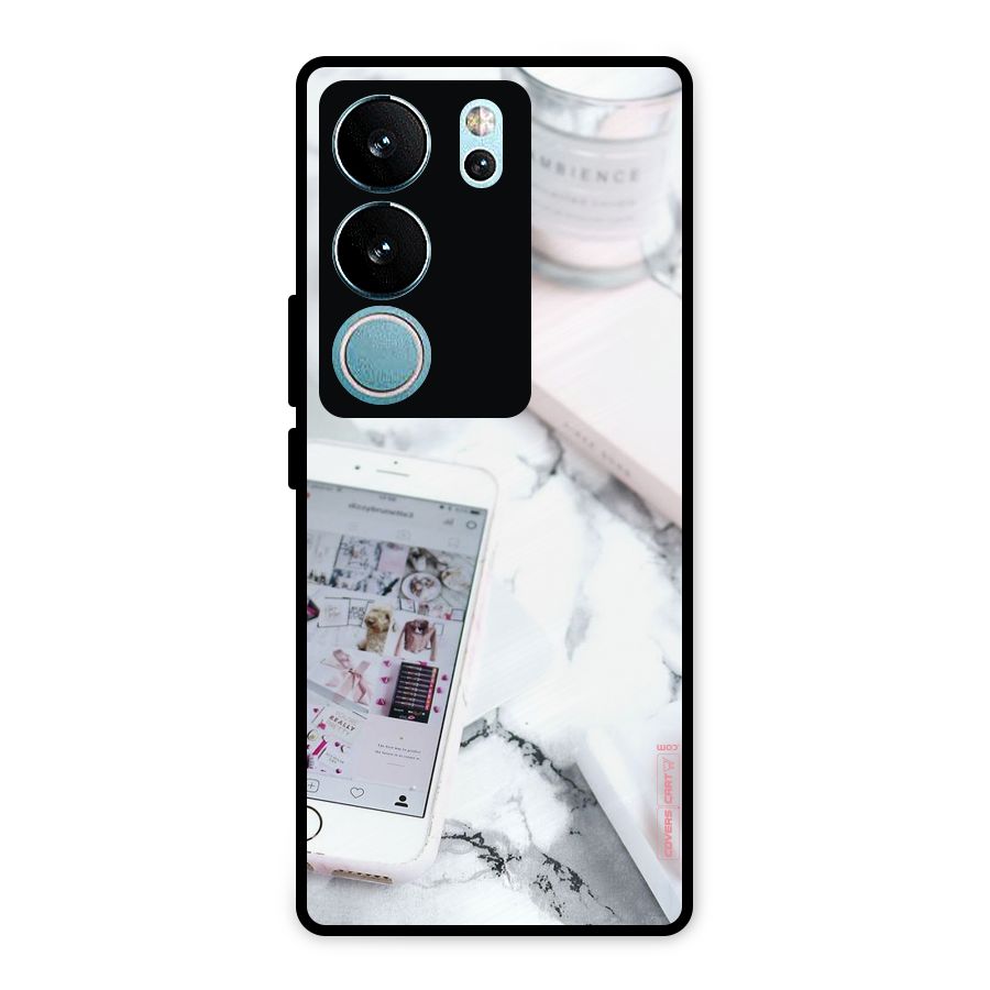 Make Up And Phone Metal Back Case for Vivo V29 Pro