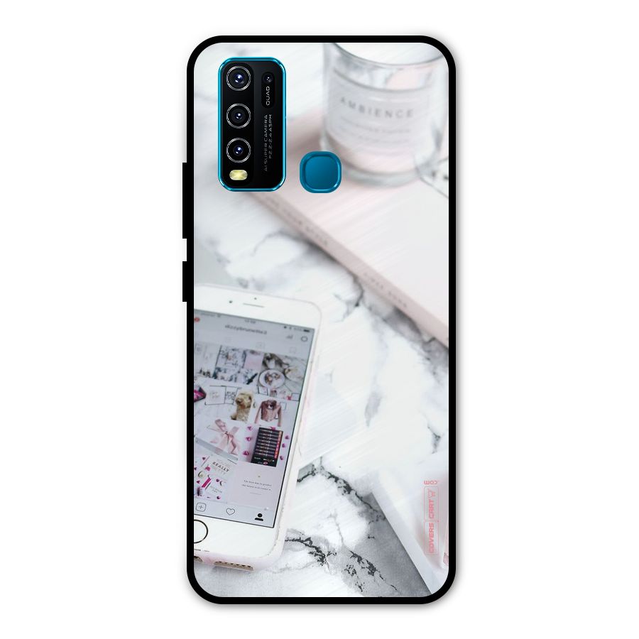 Make Up And Phone Metal Back Case for Vivo Y30