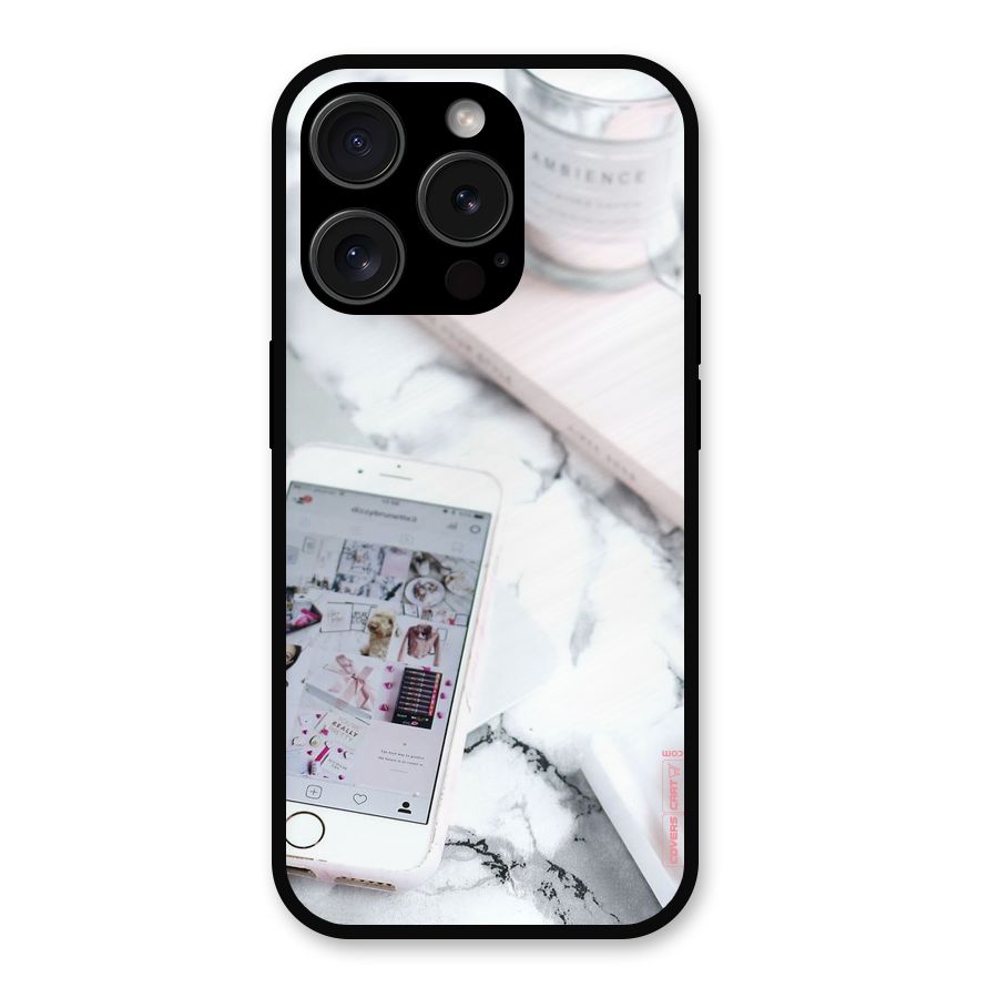 Make Up And Phone Metal Back Case for iPhone 15 Pro