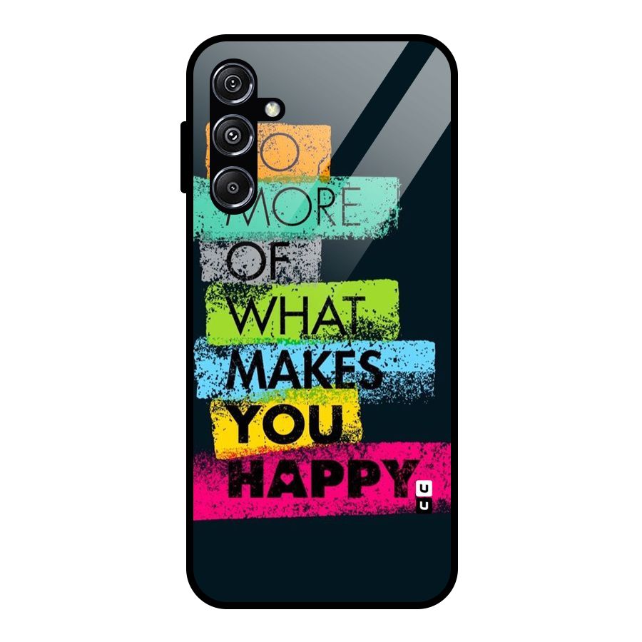Makes You Happy Glass Back Case for Galaxy M34 5G