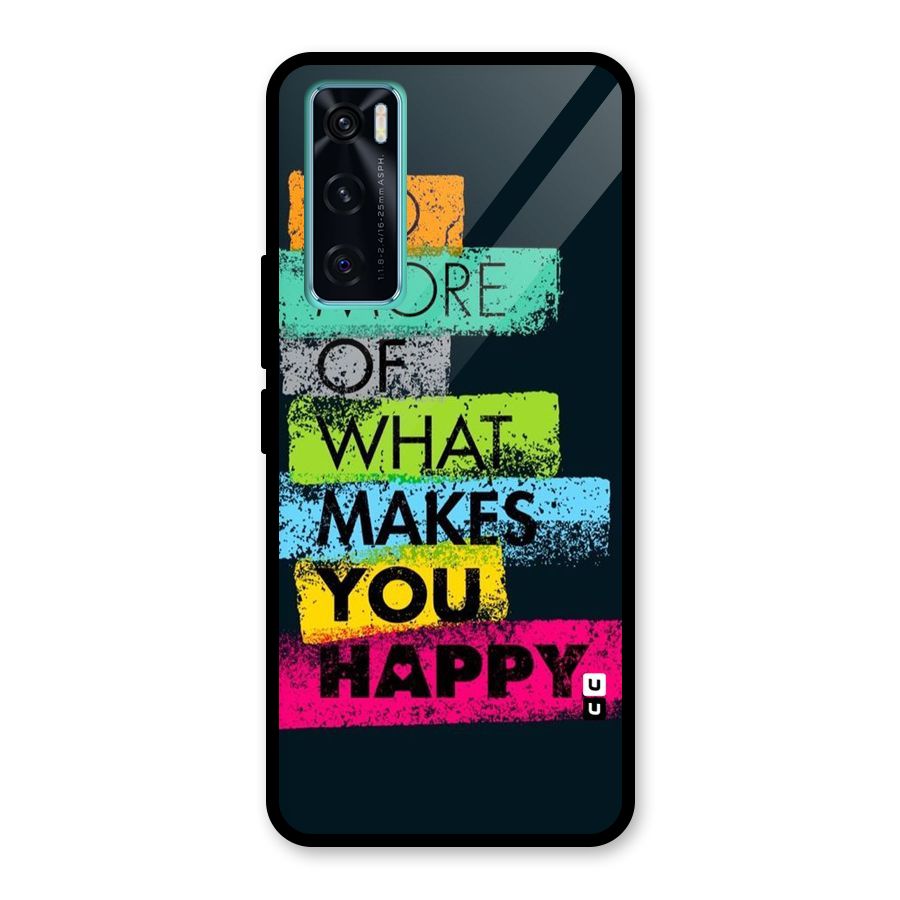 Makes You Happy Glass Back Case for Vivo V20 SE
