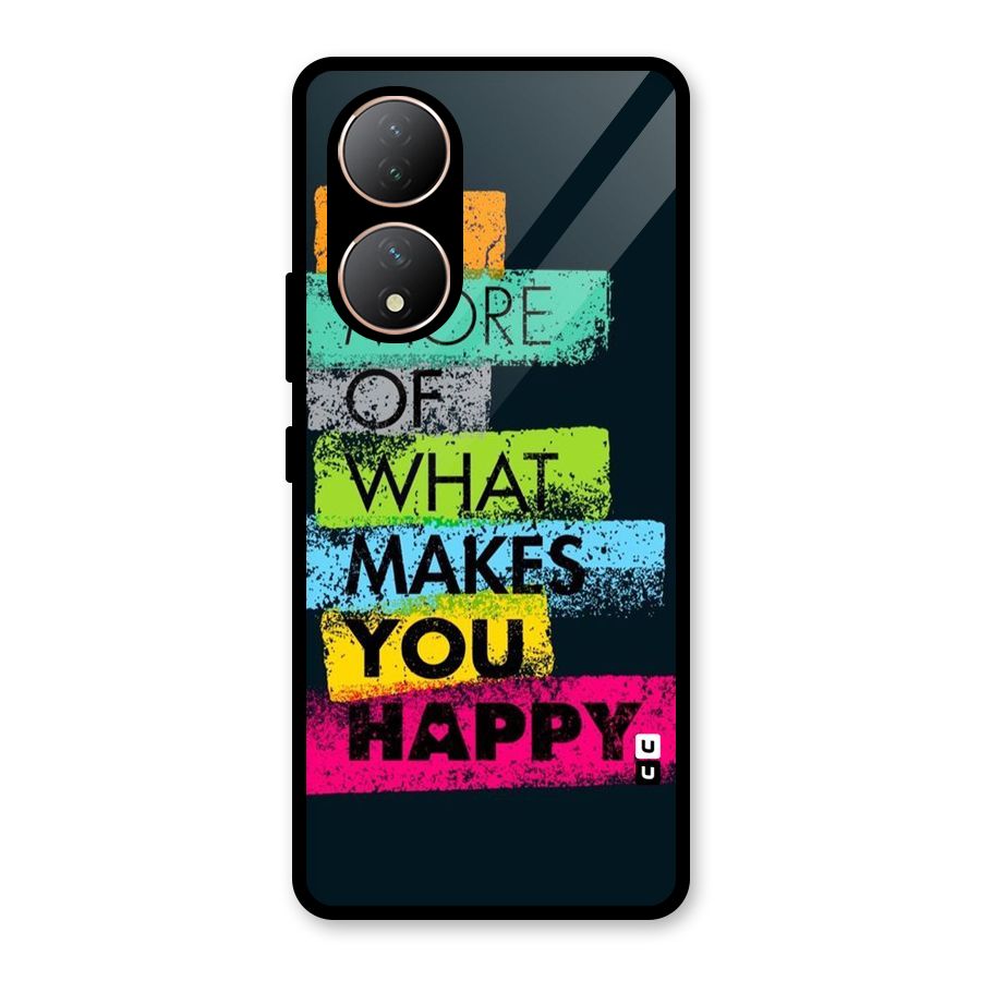 Makes You Happy Glass Back Case for Vivo Y100A