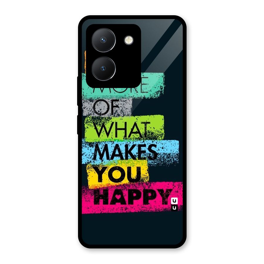 Makes You Happy Glass Back Case for Vivo Y36