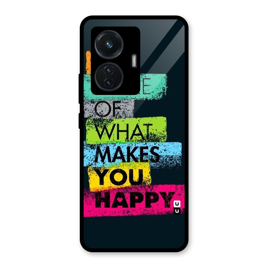 Makes You Happy Glass Back Case for iQOO Z6 44W