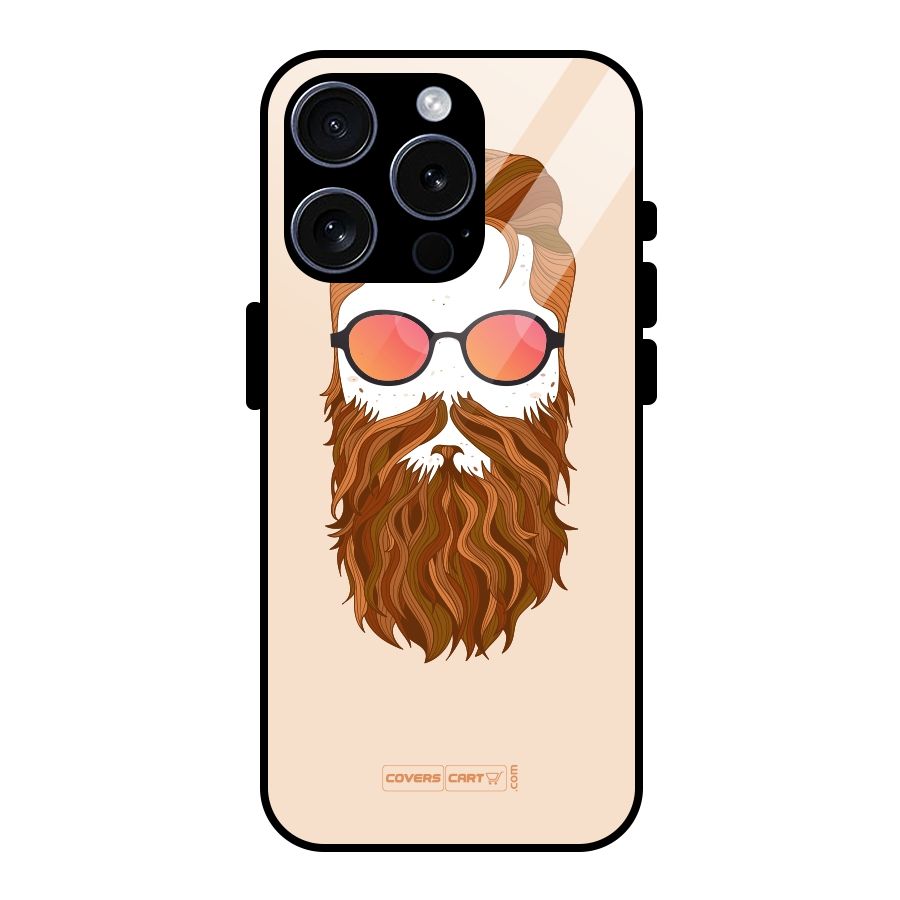 Man in Beard Glass Back Case for iPhone 15 Pro