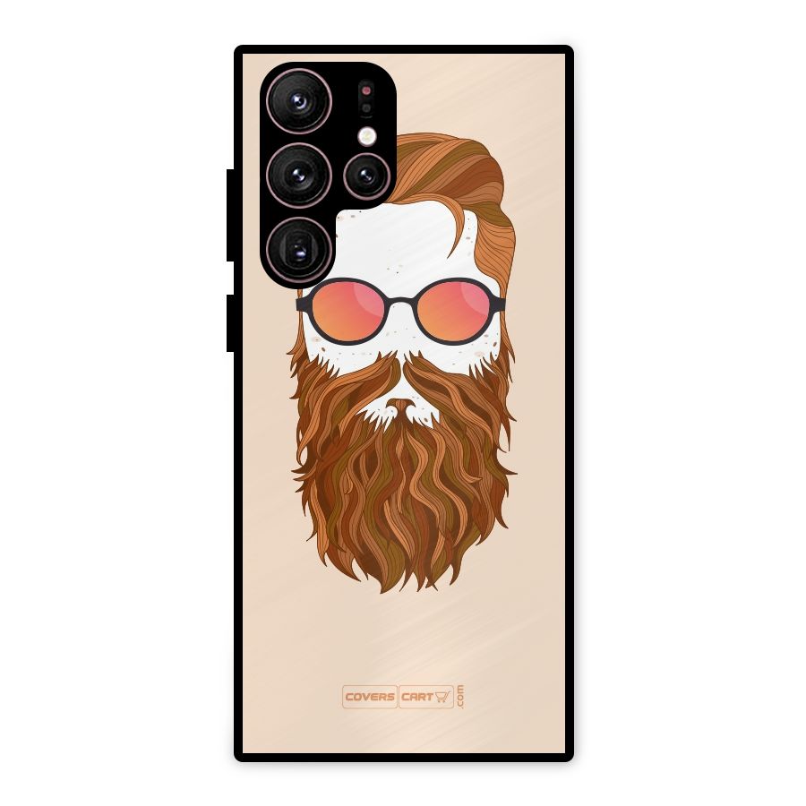 Man in Beard Metal Back Case for Galaxy S22 Ultra 5G