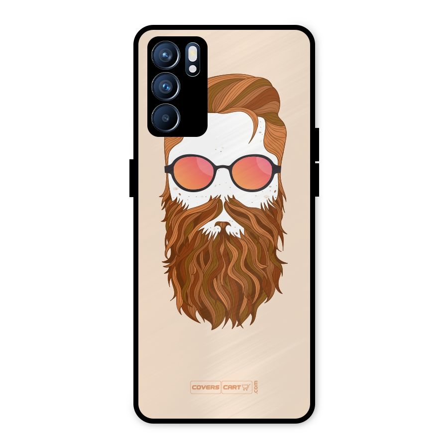 Man in Beard Metal Back Case for Oppo Reno6 5G