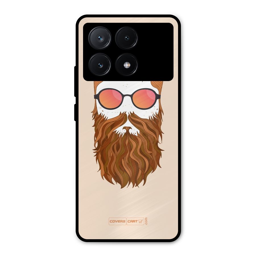 Man in Beard Metal Back Case for Poco X6 Pro