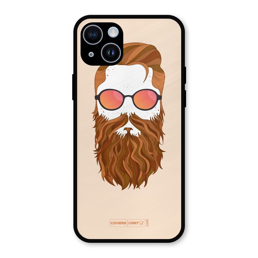 Man in Beard Metal Back Case for iPhone 14