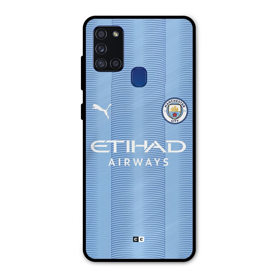 Manchester Etihad Jersey Metal Back Case for Galaxy A21s