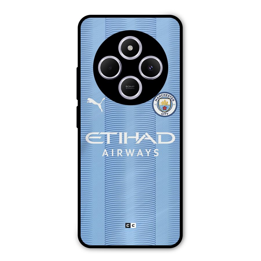 Manchester Etihad Jersey Metal Back Case for Poco M7
