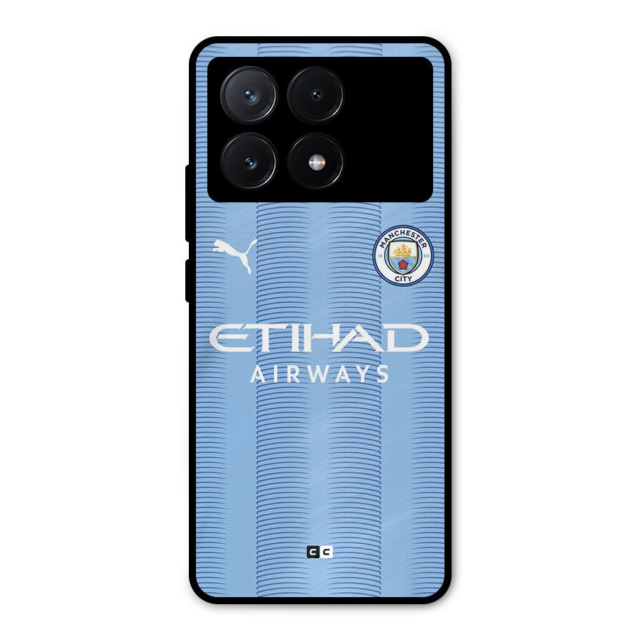 Manchester Etihad Jersey Metal Back Case for Poco X6 Pro