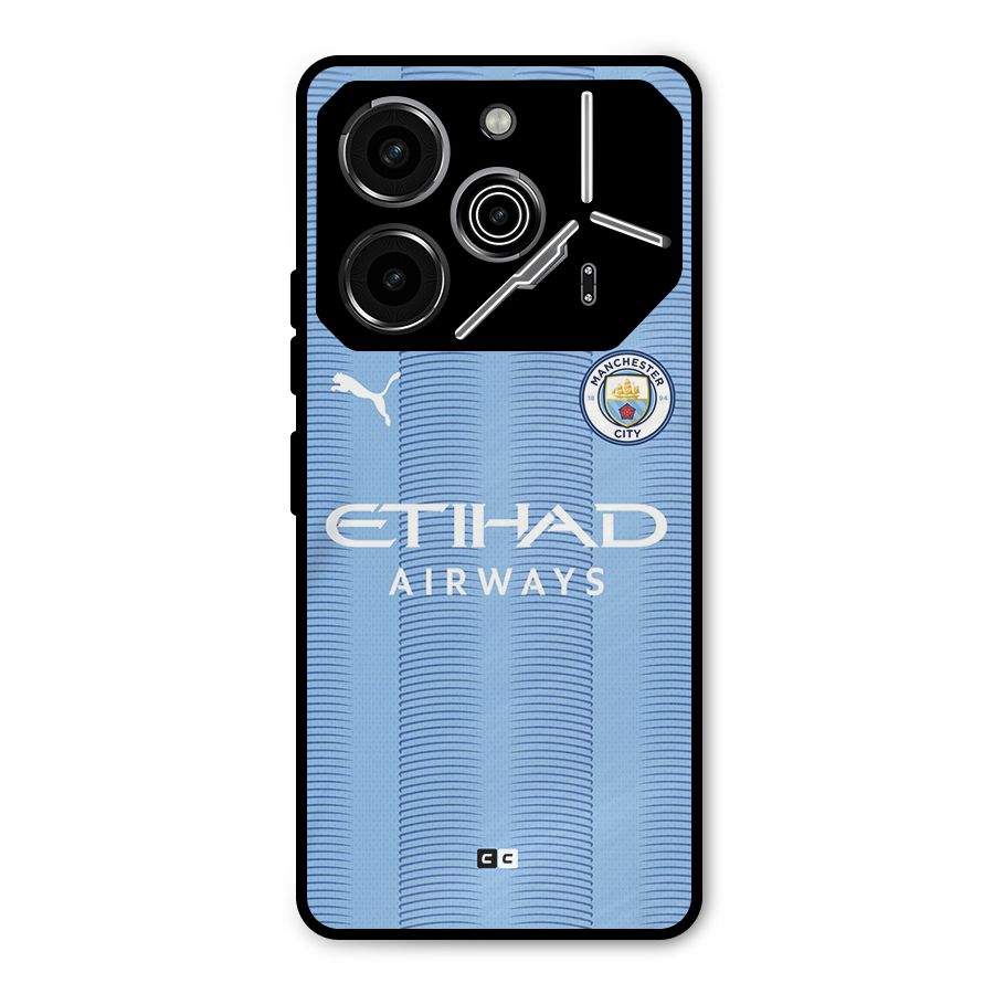 Manchester Etihad Jersey Metal Back Case for Tecno Pova 6 Pro