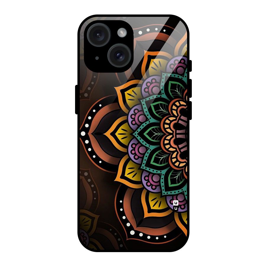 Mandala Artist Glass Back Case for iPhone 15