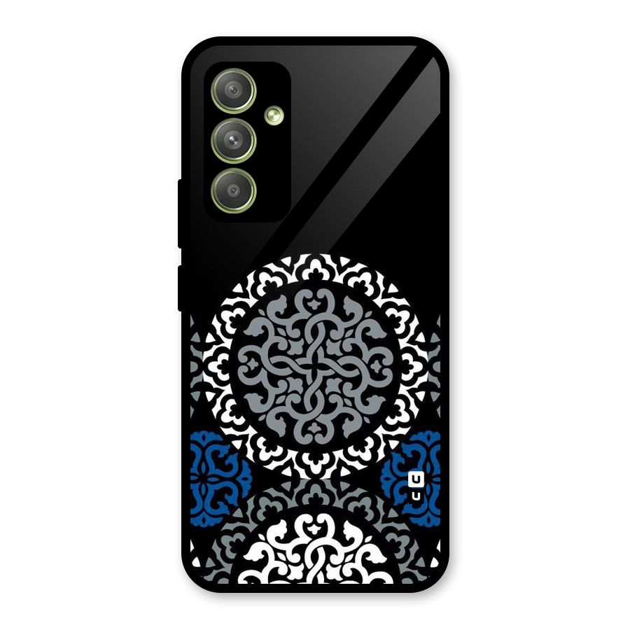 Mandala Circle Pattern Glass Back Case for Galaxy A54