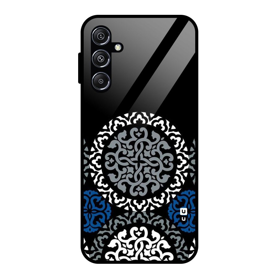 Mandala Circle Pattern Glass Back Case for Galaxy M34 5G