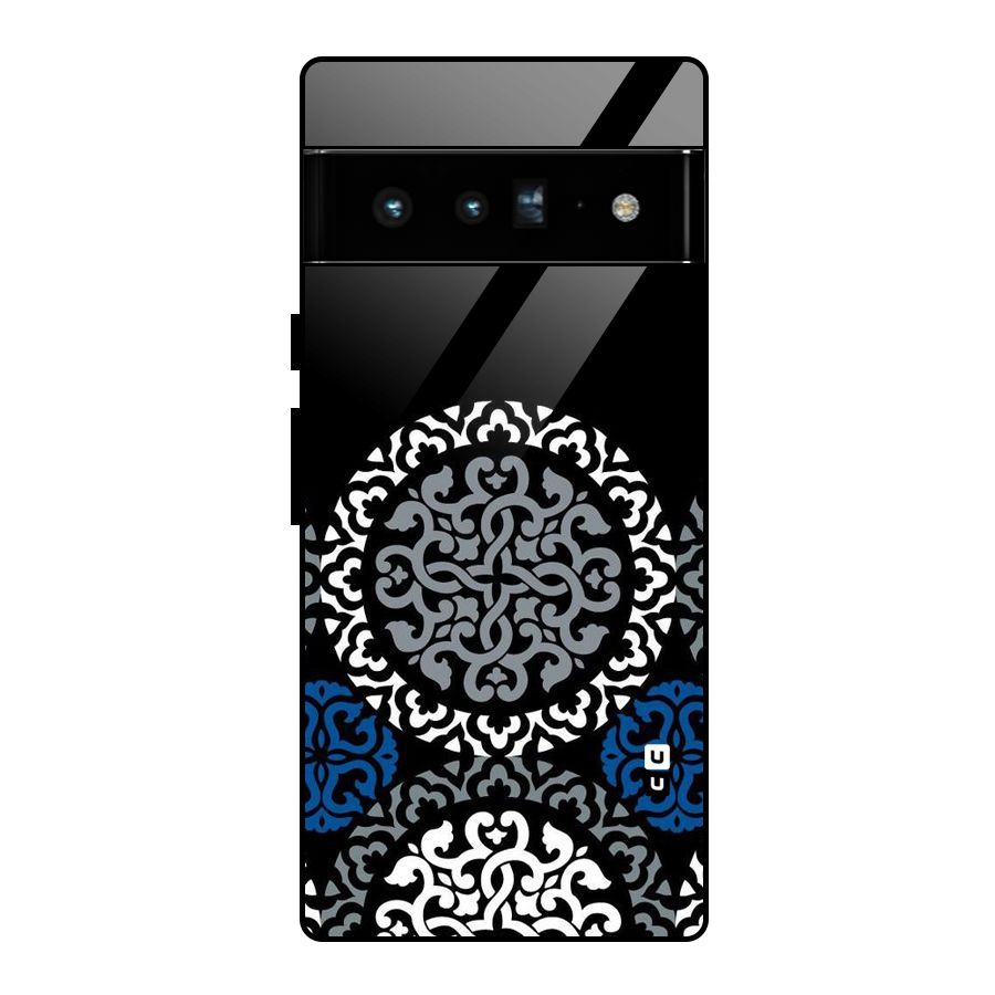 Mandala Circle Pattern Glass Back Case for Google Pixel 6 Pro