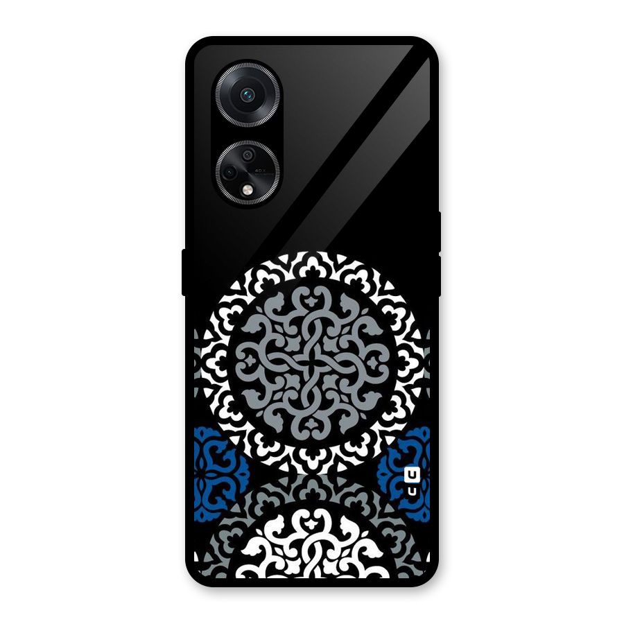 Mandala Circle Pattern Glass Back Case for Oppo F23