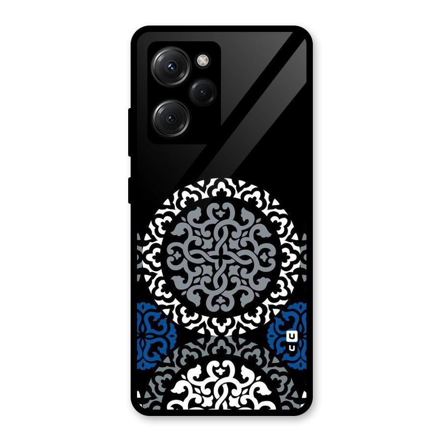Mandala Circle Pattern Glass Back Case for Poco X5 Pro