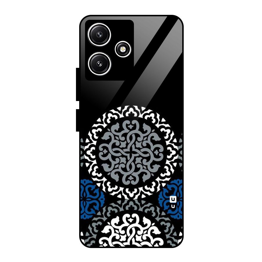 Mandala Circle Pattern Glass Back Case for Redmi 12 5G