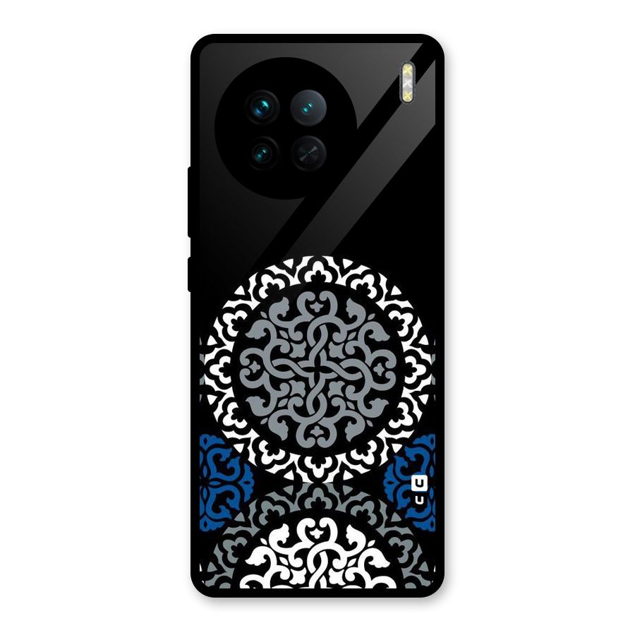 Mandala Circle Pattern Glass Back Case for Vivo X90