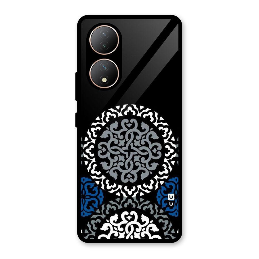 Mandala Circle Pattern Glass Back Case for Vivo Y100A