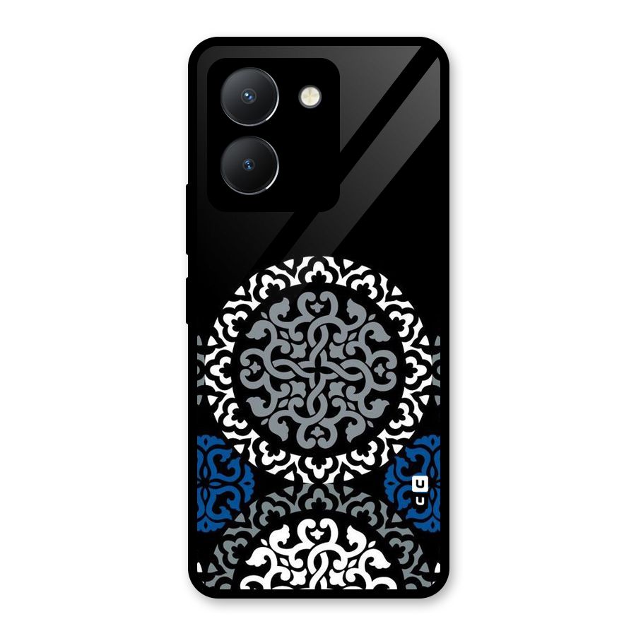 Mandala Circle Pattern Glass Back Case for Vivo Y36