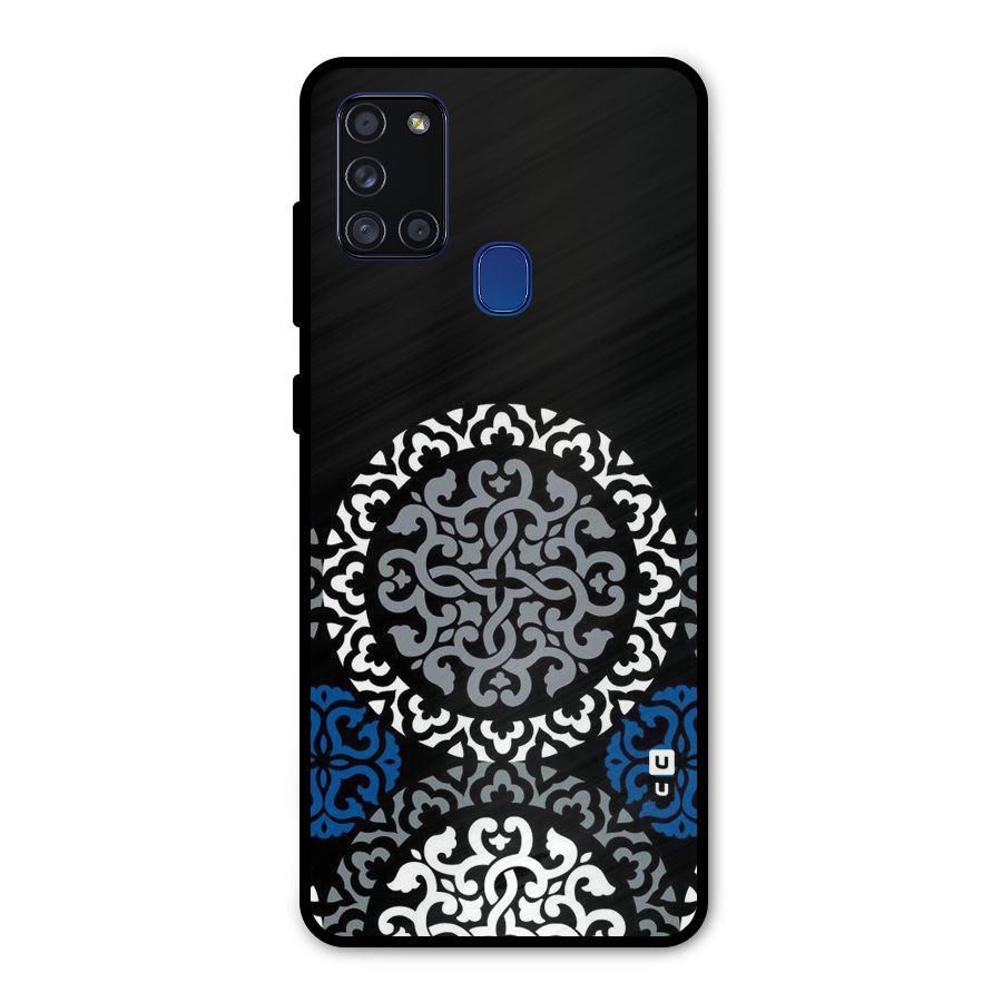 Mandala Circle Pattern Metal Back Case for Galaxy A21s