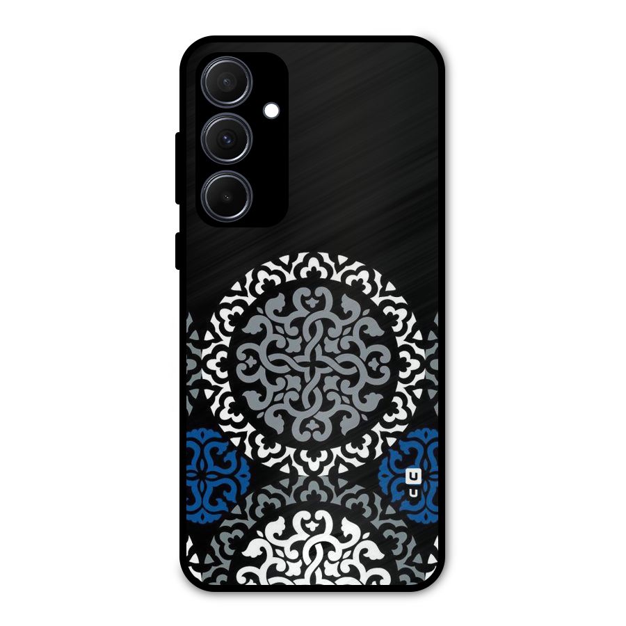Mandala Circle Pattern Metal Back Case for Galaxy A35