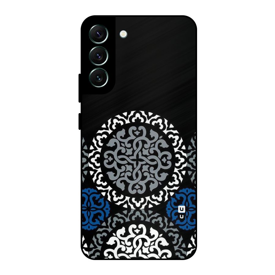Mandala Circle Pattern Metal Back Case for Galaxy S22 Plus 5G