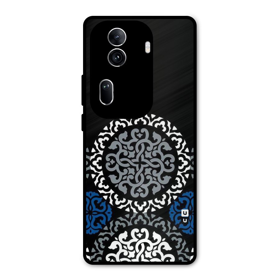 Mandala Circle Pattern Metal Back Case for Oppo Reno11 Pro 5G