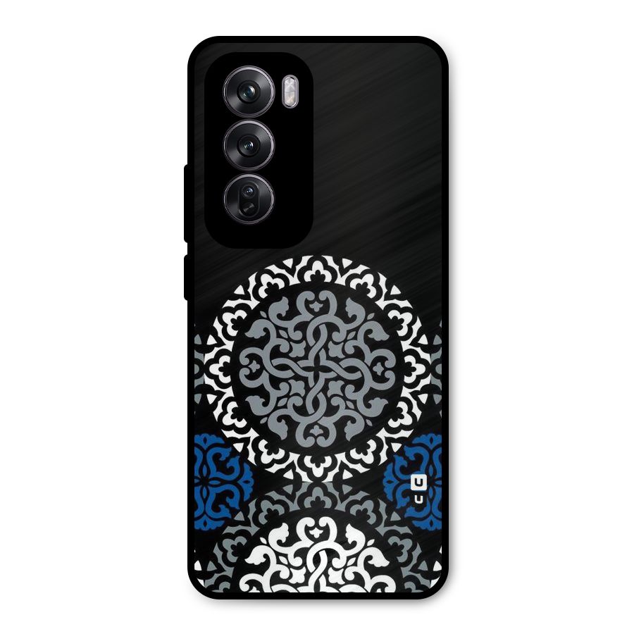 Mandala Circle Pattern Metal Back Case for Oppo Reno12 Pro