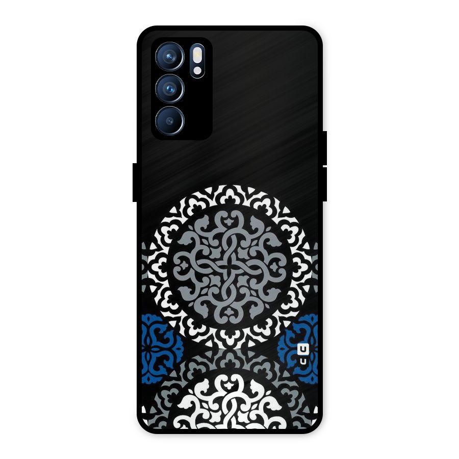Mandala Circle Pattern Metal Back Case for Oppo Reno6 5G