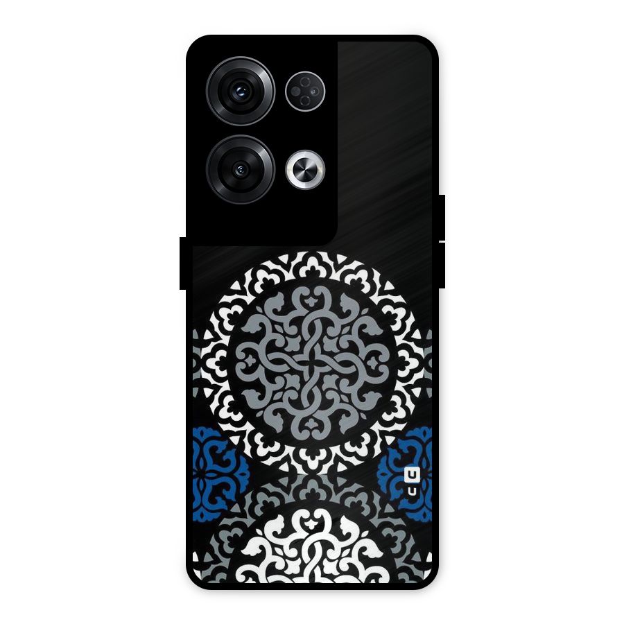Mandala Circle Pattern Metal Back Case for Oppo Reno8 Pro 5G