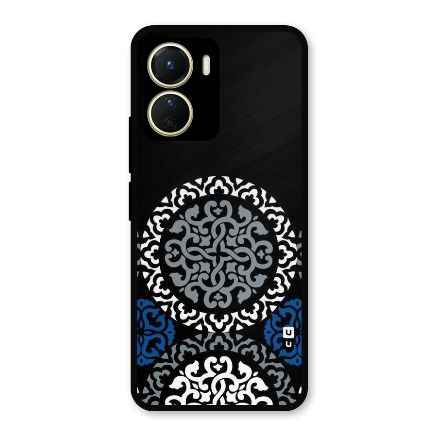 Mandala Circle Pattern Metal Back Case for Vivo T2x