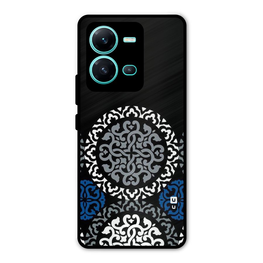 Mandala Circle Pattern Metal Back Case for Vivo V25