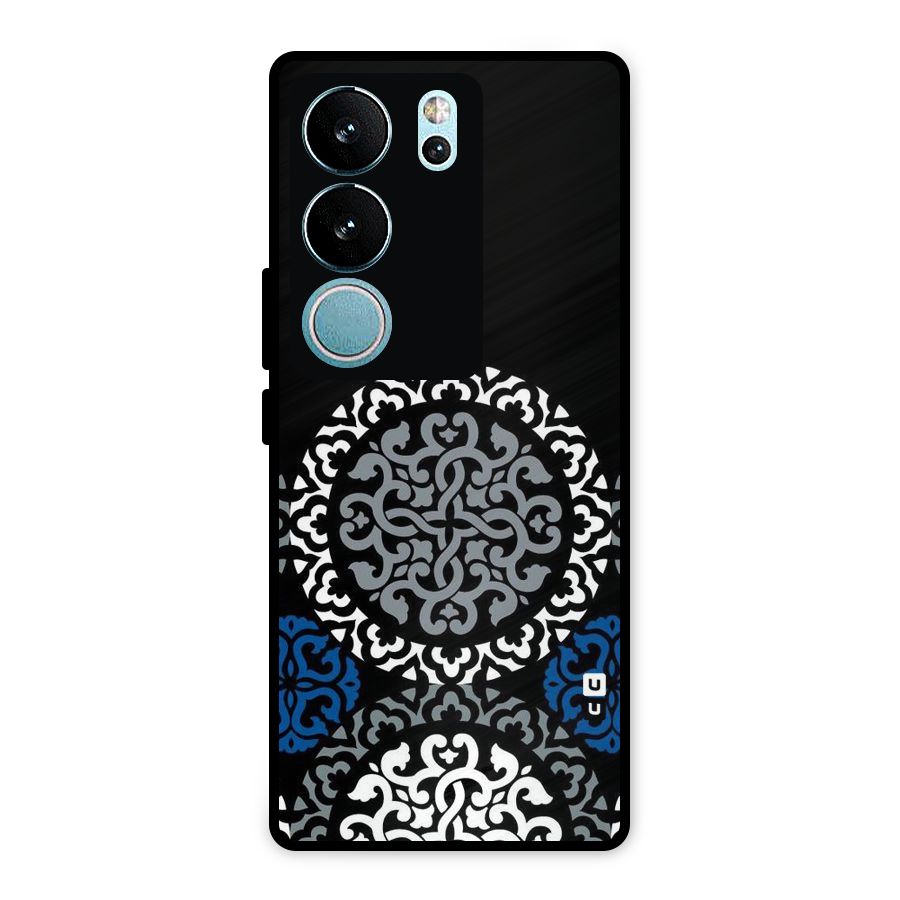 Mandala Circle Pattern Metal Back Case for Vivo V29