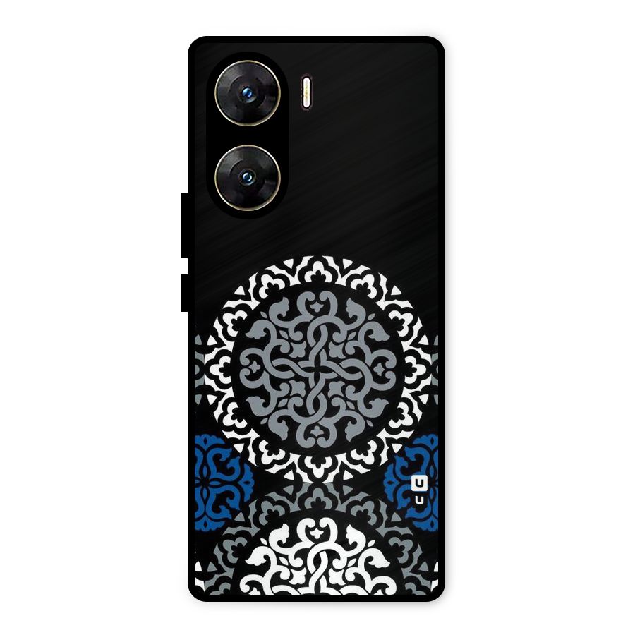 Mandala Circle Pattern Metal Back Case for Vivo V29e