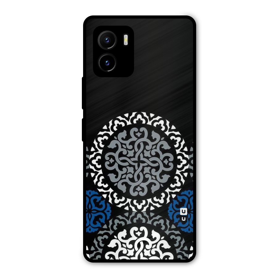 Mandala Circle Pattern Metal Back Case for Vivo Y15s