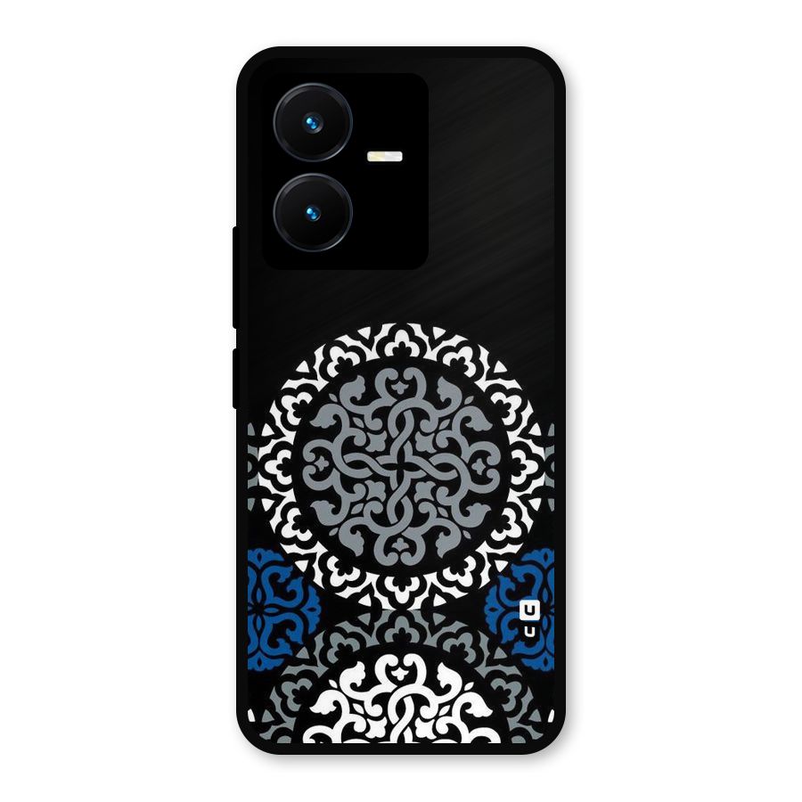 Mandala Circle Pattern Metal Back Case for Vivo Y22