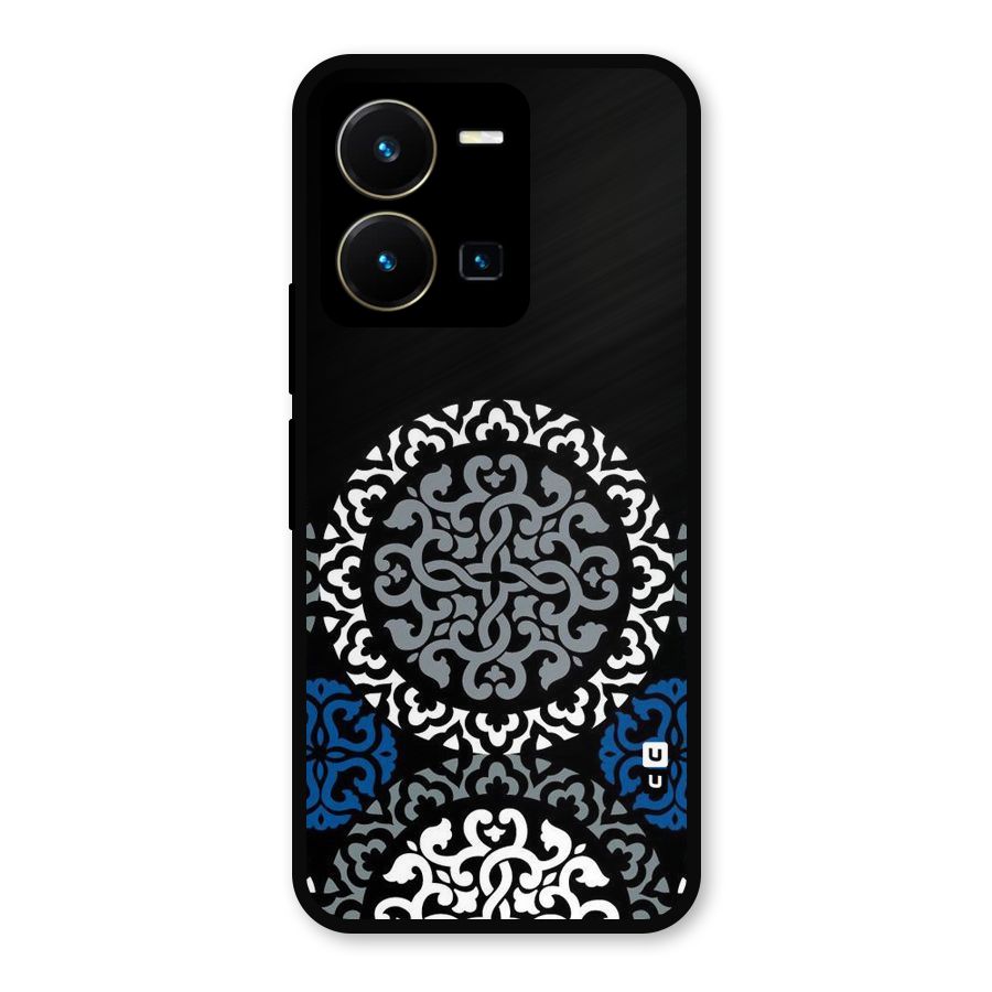 Mandala Circle Pattern Metal Back Case for Vivo Y35