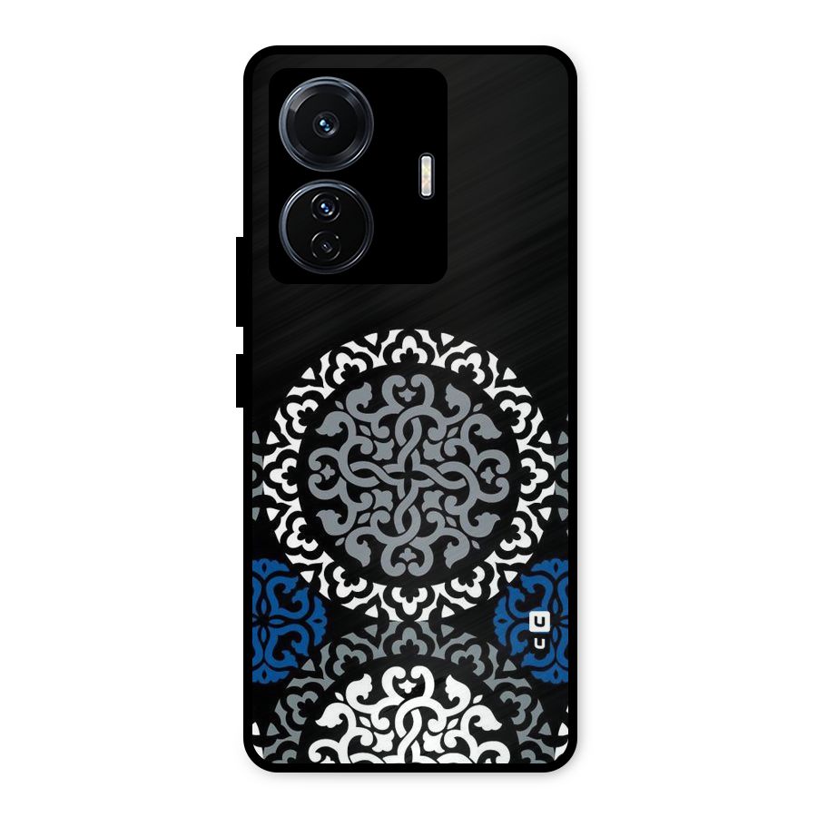 Mandala Circle Pattern Metal Back Case for iQOO Z6