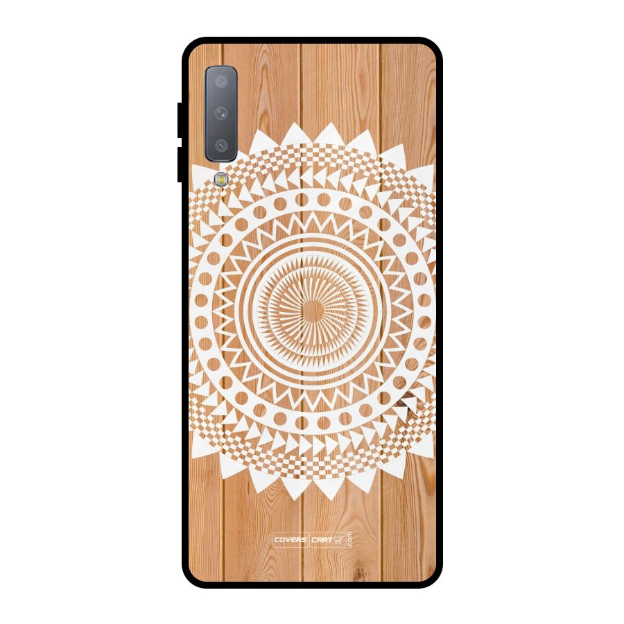 Mandala Design Metal Back Case for Galaxy A7 (2018)