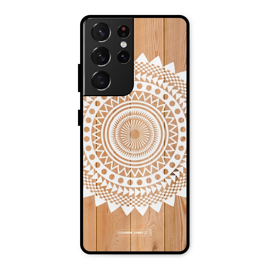 Mandala Design Metal Back Case for Galaxy S21 Ultra 5G