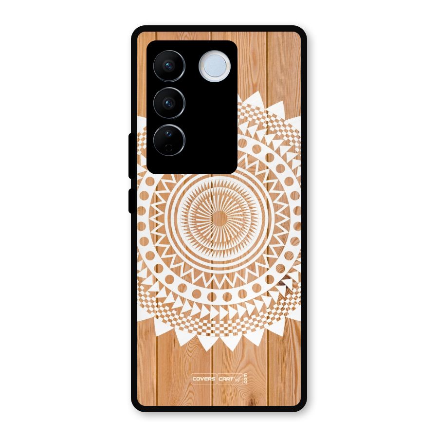 Mandala Design Metal Back Case for Vivo V27 Pro